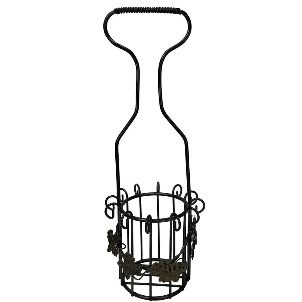 Grape Vine Barware Bottle Wire Caddy Basket Carrier Holder Display Decor Vtg